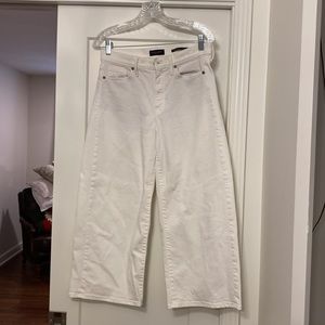 Banana republic high rise wide leg cropped white jean